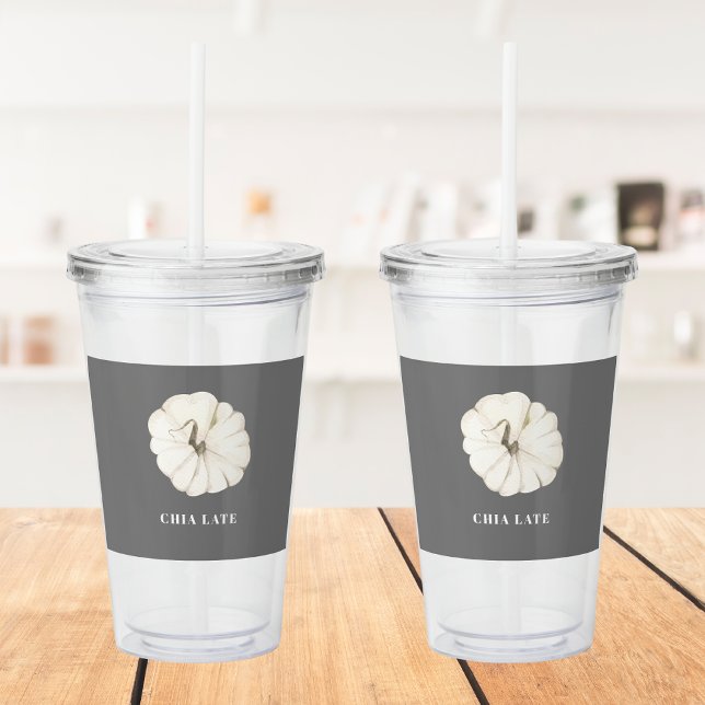 Verre En Acrylique Chia Latte Citrouille blanc (Créateur téléchargé)