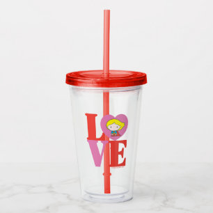 Verre En Acrylique Chibi Supergirl LOVE