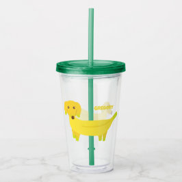 Verre En Acrylique Chiens de banane mignons personnalisés
