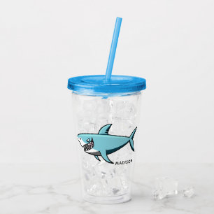 Verre En Acrylique Chiffre de nom personnalisé cool Shark