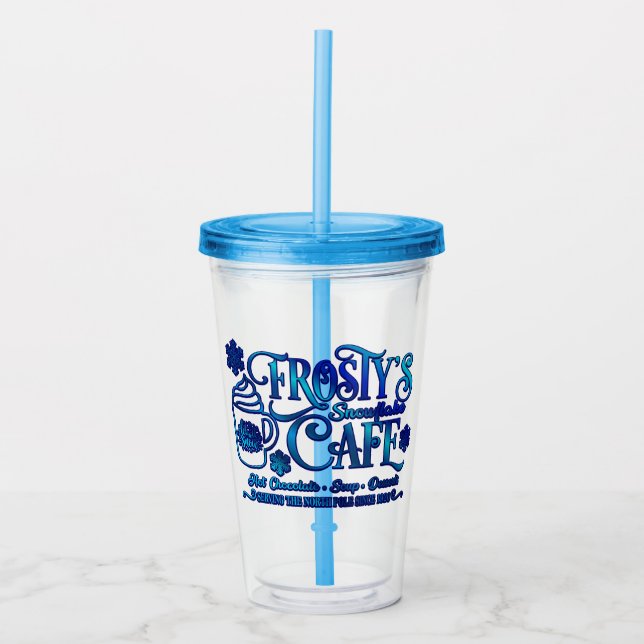 Verre En Acrylique Christmas Frosty's Snowflake Cafe (Devant)
