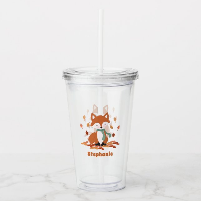 Verre En Acrylique Chute Fox Woodland Anniversaire (Devant)