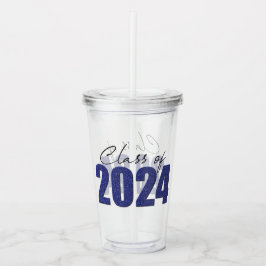 Verre En Acrylique Classe de Parties scintillant bleu marine de 2024