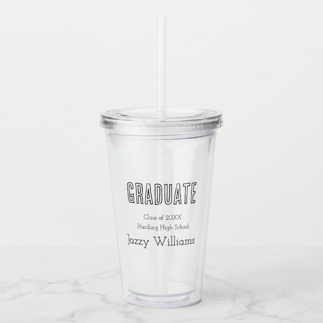 Verre En Acrylique Classe moderne Grad Personnalisé (Devant)