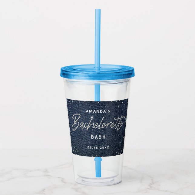 Verre En Acrylique Classic Denim Diamonds Bachelorette Party Personna (Devant)