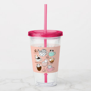 Verre En Acrylique Coffee Cats Drôle