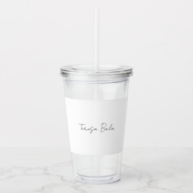 Verre En Acrylique Conception de script manuscrit minimal moderne mon (Devant)