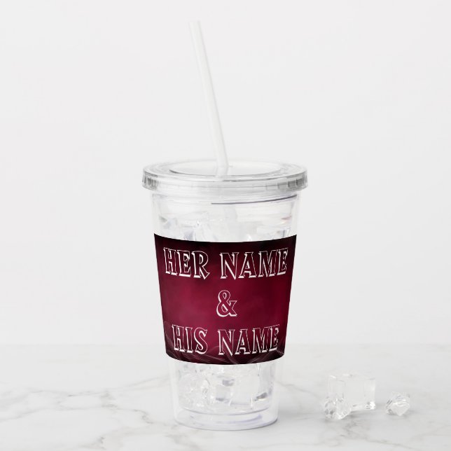 Verre En Acrylique Conception mariage 16 oz Poussette Acrylique Avec  (Devant glace)