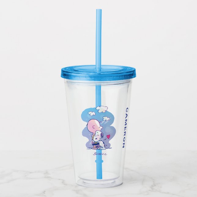 Verre En Acrylique Confort et sécurité | Charlie & Snoopy Hug (Devant)