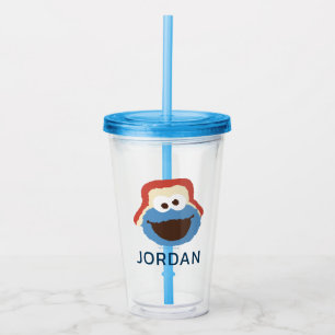 Verre En Acrylique Cookie Monster Woodland Face Ajouter Votre Nom