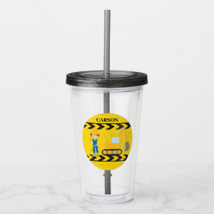Verre En Acrylique Cool Construction Excavateur Enfants sur mesure
