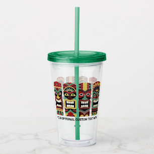 Verre En Acrylique Cool de texte personnalisé Totems Tiki