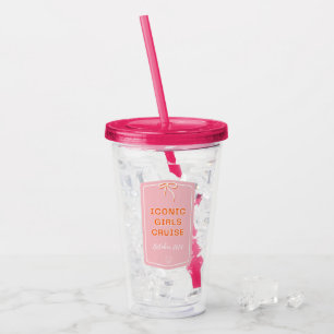 Verre En Acrylique Coupe des filles roses de croisière