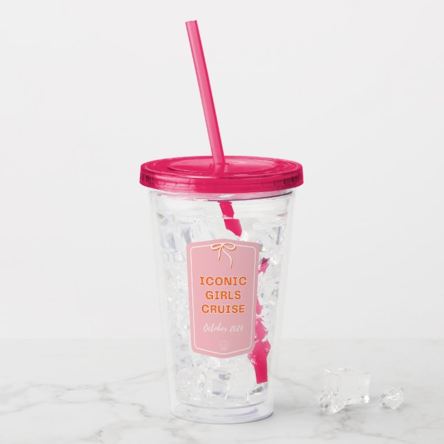Verre En Acrylique Coupe des filles roses de croisière (Devant glace)