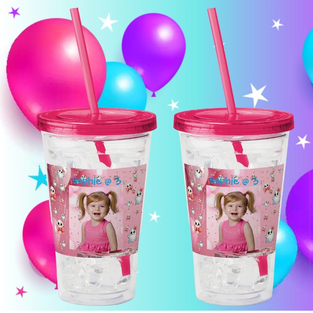 Verre En Acrylique Coupe Pastel Fantôme Acrylique Tumbler Anniversair (Créateur téléchargé)