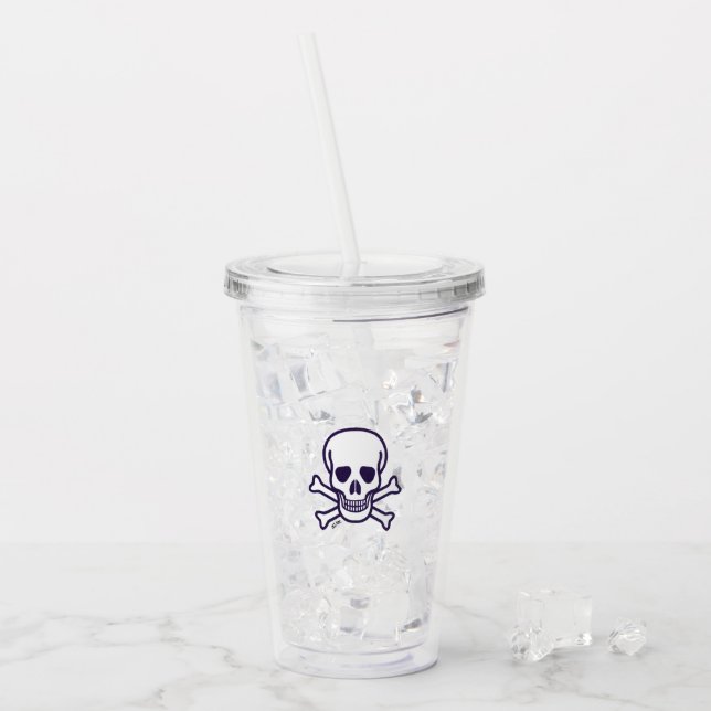 Verre En Acrylique Crâne n Bones blanc transparent acrylique tumbler (Devant glace)