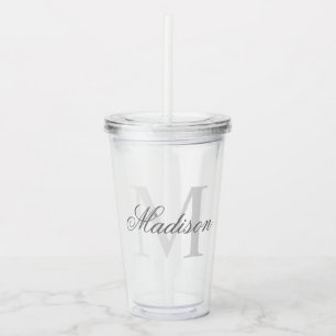 Verre En Acrylique Créez votre nom de monogramme personnalisé