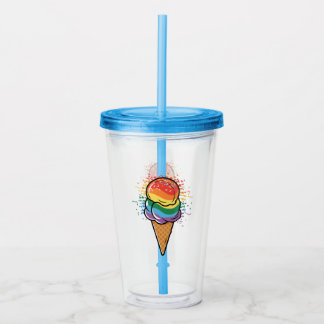 Verre En Acrylique Crème glacée Rainbow LGBTQ+ Pride