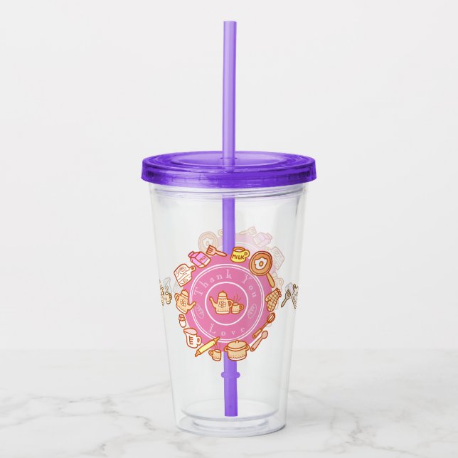 Verre En Acrylique Cuisine Cuisine Rose (Devant)