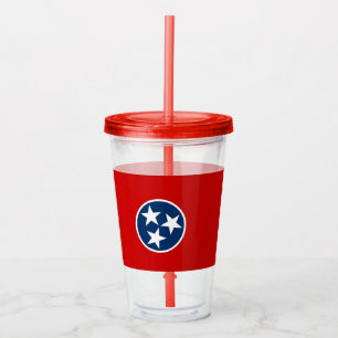 Verre En Acrylique Culbuteur acrylique avec le drapeau du Tennessee