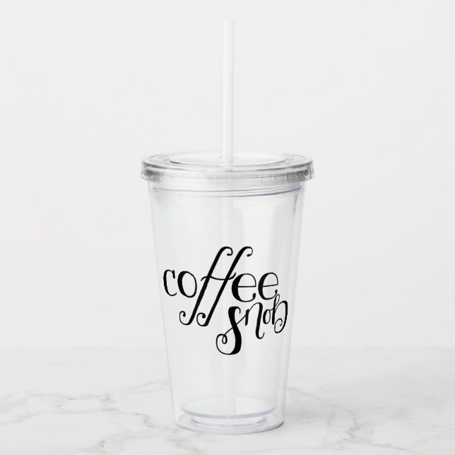 Verre En Acrylique Culbuteur isolé par snob de café (Devant)