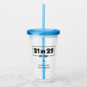 Verre En Acrylique Custom 21st Birthday Cadeau 21 en 23 Est 2002