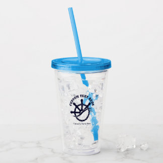 Verre En Acrylique Custom Captain Boat Nautical Gift