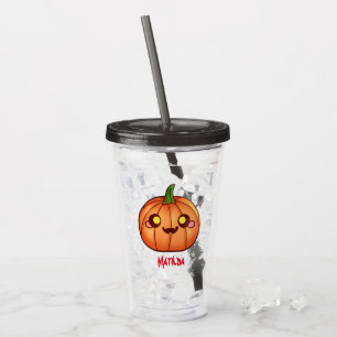 Verre En Acrylique Cute Halloween Jack-o'-lantern