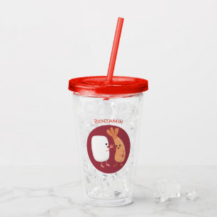 Verre En Acrylique Cute sushi riz crevettes amis dessin animé
