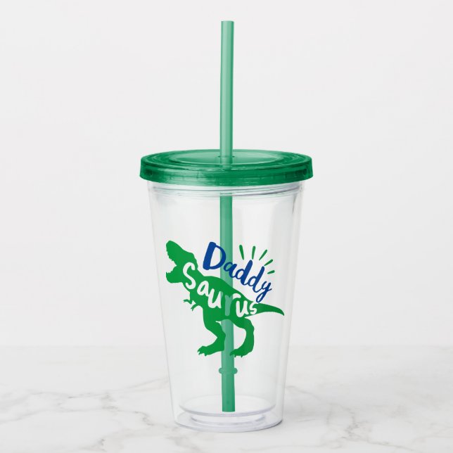 Verre En Acrylique Daddy Saurus T-Rex Silhouette (Devant)
