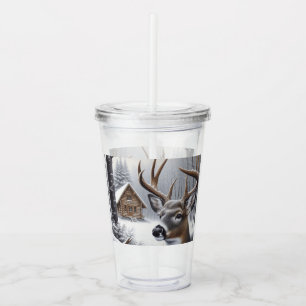 Verre En Acrylique Deer d'hiver/Buck art