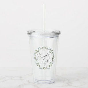 Verre En Acrylique Demoiselle d'Honneur Sage Greenery Couronne Botani