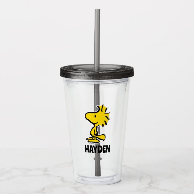 Verre En Acrylique Design classique Woodstock | Ajouter Votre Nom (Devant)