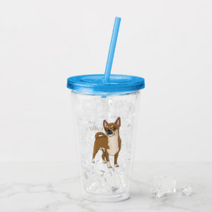 Verre En Acrylique Dessin de Chihuahua pour chien