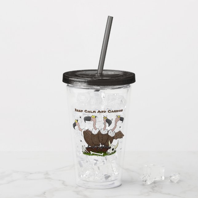 Verre En Acrylique Dessin de l'humour vautours drôle (Dos glace)