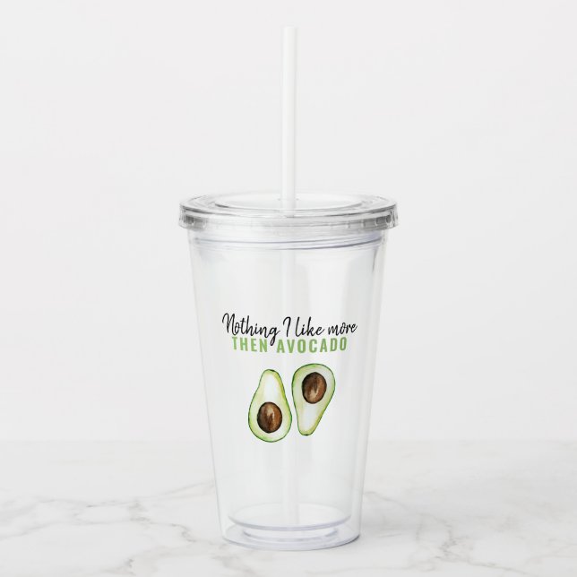 Verre En Acrylique Devis vert moderne Avocado pour cadeau Avocado Lov (Devant)