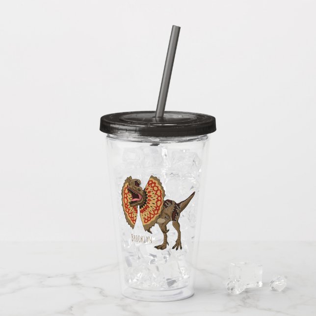 Verre En Acrylique Dilophosaurus dessin animé (Dos glace)