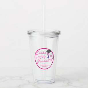 Verre En Acrylique Dink avec Graduate Pink Pickleball Graduation
