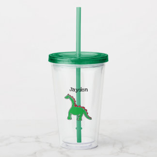 Verre En Acrylique Dino Brontosaure Dessin Animé Engrenage