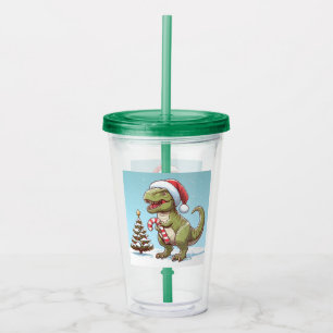 Verre En Acrylique Dinosaure sucre de canne de Noël mignon