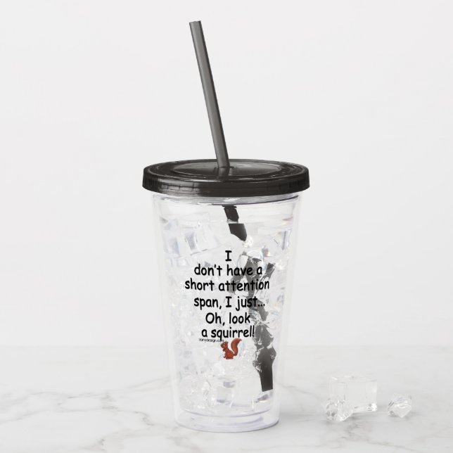 Verre En Acrylique Dire court d'écureuil de durée d'attention (Devant glace)