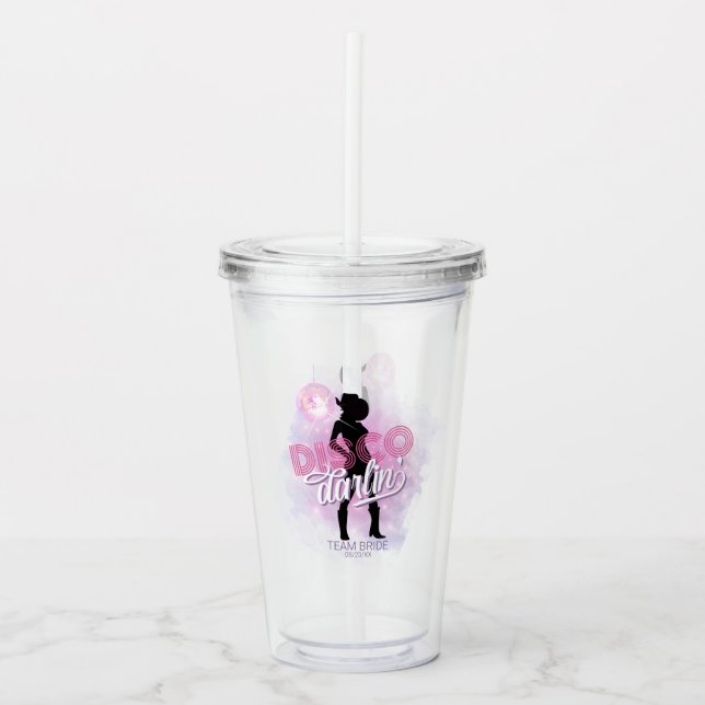 Verre En Acrylique Disco Darlin' Équipe Mariée ID928  (Devant)