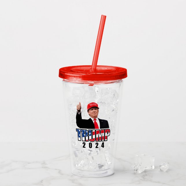 Verre En Acrylique Donald Trump 2024 (Dos glace)