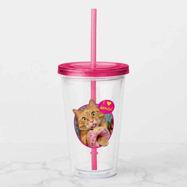 Verre En Acrylique Donateur mangeant des chats (Devant)