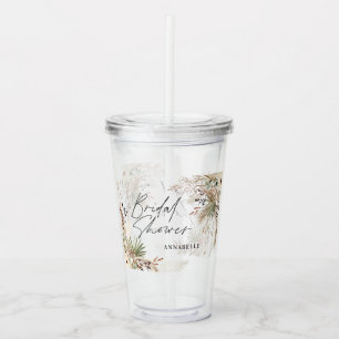 Verre En Acrylique Douche nuptiale pampas herbe fleurie moderne éléga