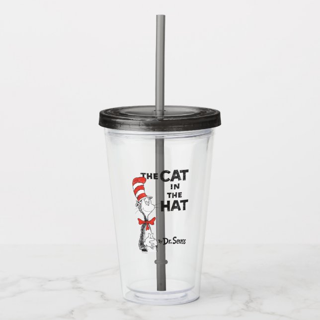 Verre En Acrylique Dr Seuss | Chat dans le livre Casquette (Devant)