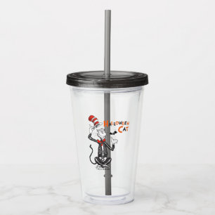 Verre En Acrylique Dr Seuss   Chat d'Halloween en Casquette