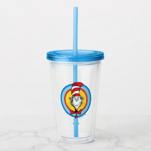 Verre En Acrylique Dr. Seuss Graphisme de tête de Chat dans le Chap
