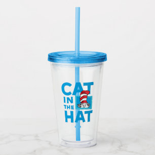Verre En Acrylique Dr. Seuss Logo du Chat dans le Chapeau