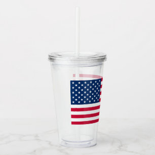 Verre En Acrylique Drapeau acrylique Patriotique USA